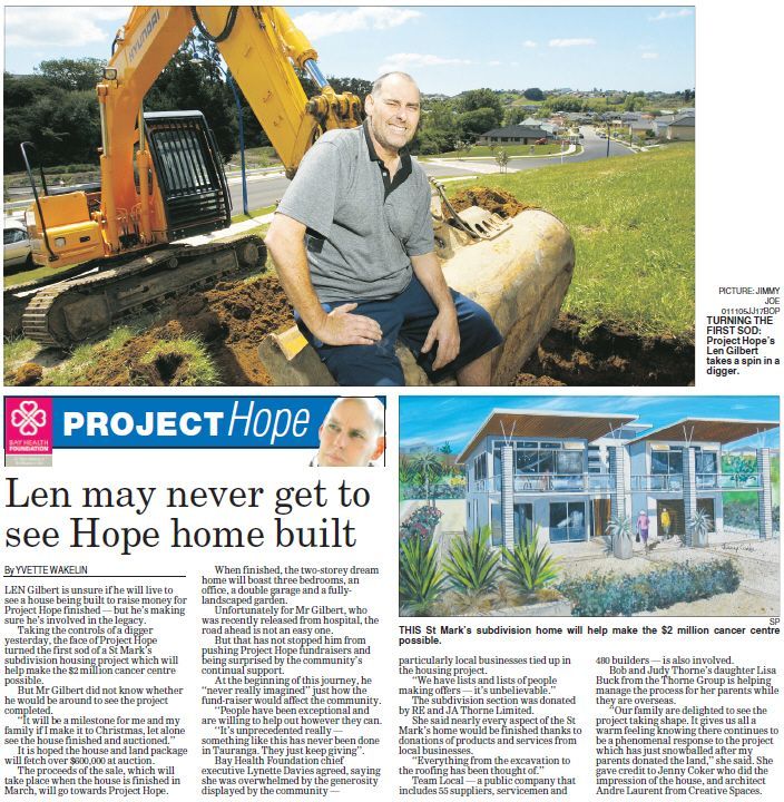 BOP Times - Project Hope - Len may never get to see Hope home built